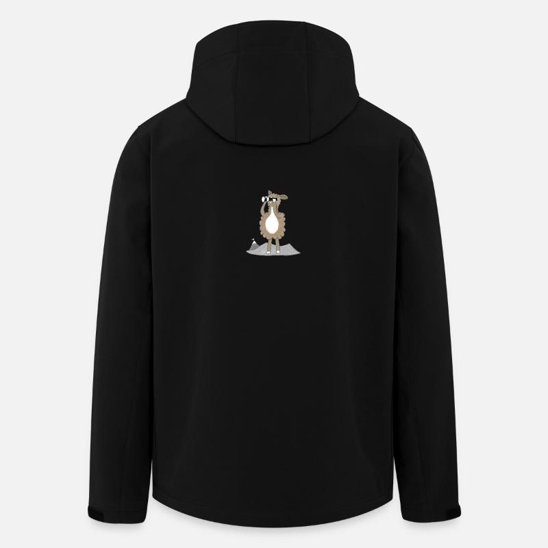 Lama avec jumelles - Veste softshell homme en polyester recyclé Stanley/Stella - noir