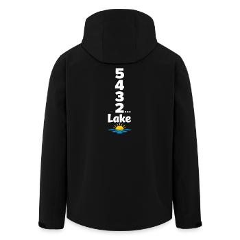 Compte à rebours du week-end du lac vers les journées en mer - Veste softshell homme en polyester recyclé Stanley/Stella - noir - Dos - AI Model Male 185 light (185cm)