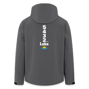 Compte à rebours du week-end du lac vers les journées en mer - Veste softshell homme en polyester recyclé Stanley/Stella - charbon - Dos - AI Model Male 185 light (185cm)