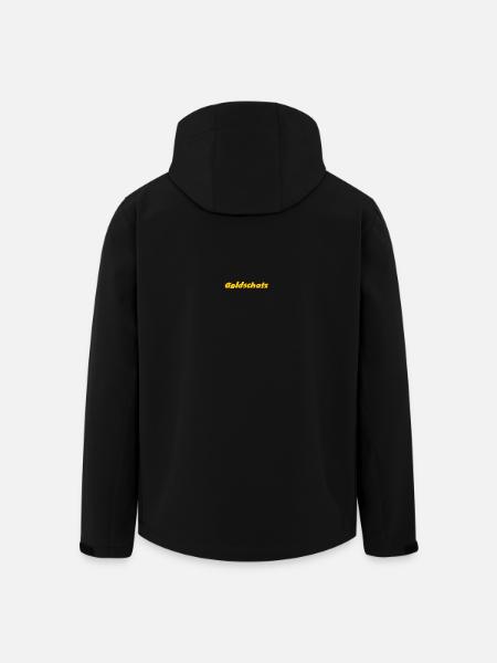 Goldschatz Motiv mit Glitzerakzenten - Recycelte Männer Softshell-Jacke von Stanley/Stella - Schwarz
