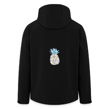 Pastel-coloured pineapple - Men’s Recycled Softshell Jacket by Stanley/Stella - black - Back - AI Model Male 185 light (185cm)