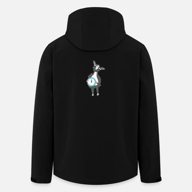 Lama mit Uhr - Recycelte Männer Softshell-Jacke von Stanley/Stella - Schwarz