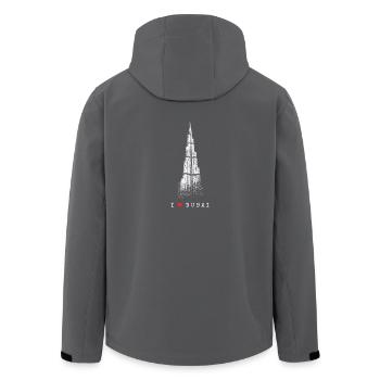 Dubai Burj Khalifa Vintage Heart I Love Emirate UAE - Men’s Recycled Softshell Jacket by Stanley/Stella - anthracite - Back - AI Model Male 185 light (185cm)