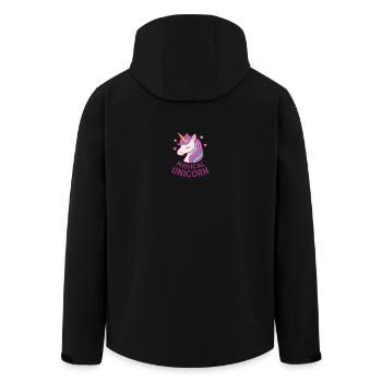 Magisches Einhorn Pastellglanz - Recycelte Männer Softshell-Jacke von Stanley/Stella - Schwarz - Hinten - AI Model Male 185 light (185cm)