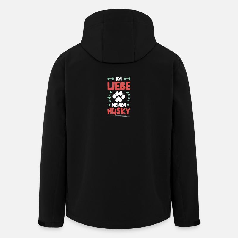 J’adore mon husky - Veste softshell homme en polyester recyclé Stanley/Stella - noir