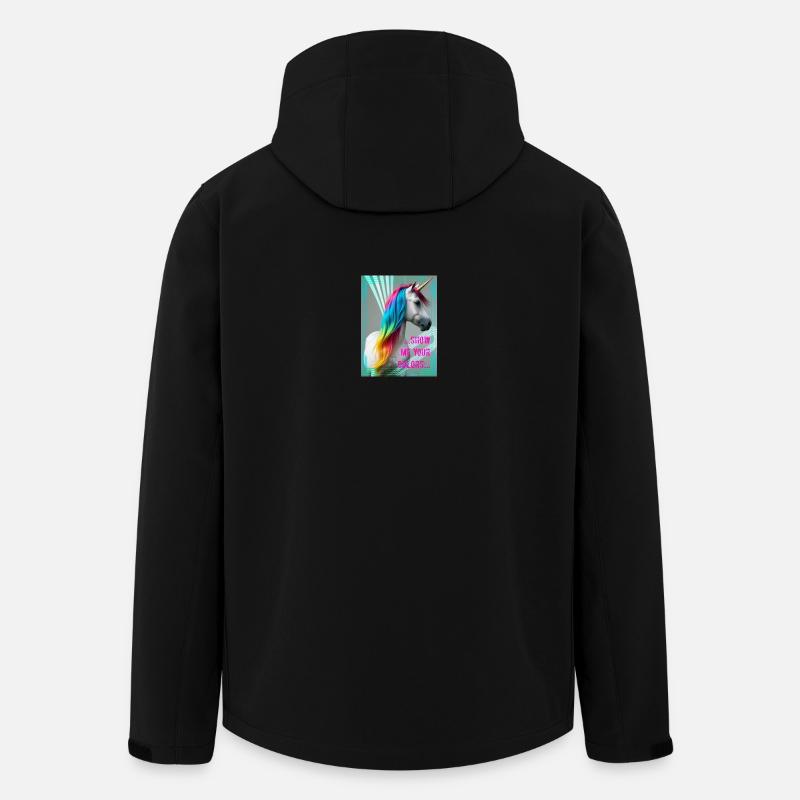 Regenbogeneinhorn - Recycelte Männer Softshell-Jacke von Stanley/Stella - Schwarz
