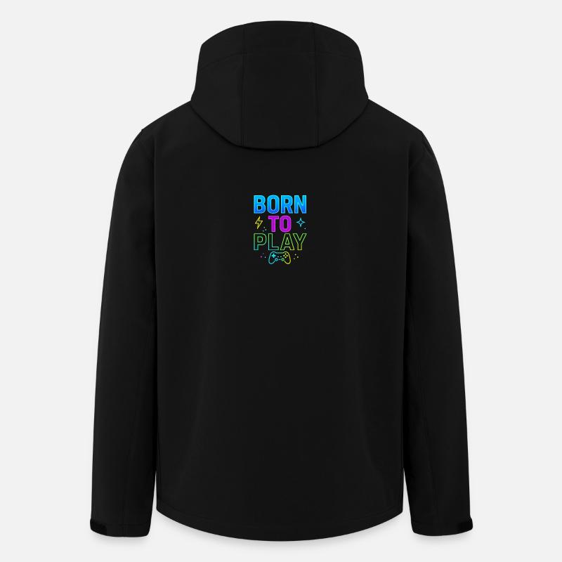 Born to Play – Cooles Gamer Design in Neonfarben - Recycelte Männer Softshell-Jacke von Stanley/Stella - Schwarz
