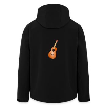Gitarre - Recycelte Männer Softshell-Jacke von Stanley/Stella - Schwarz - Hinten - AI Model Male 185 light (185cm)