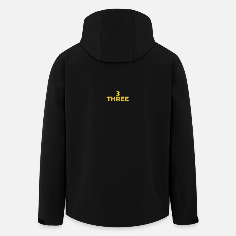 Drei gelbe, fett gedruckte - Recycelte Männer Softshell-Jacke von Stanley/Stella - Schwarz