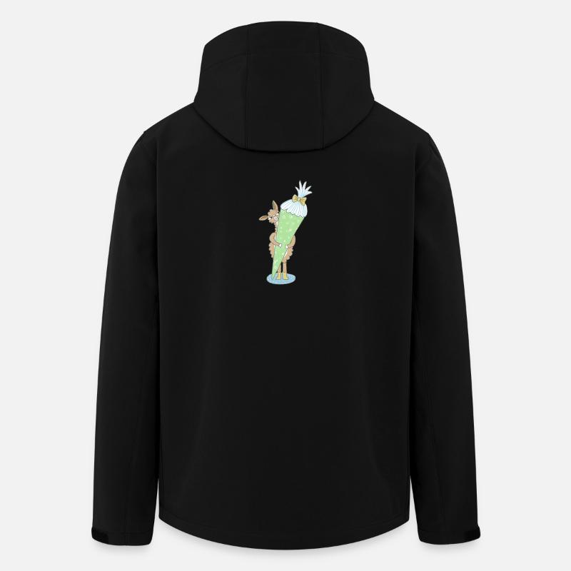 Lama avec un grand cône d’école - Veste softshell homme en polyester recyclé Stanley/Stella - noir