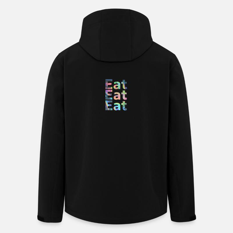 Retro Eat Gourmet - Recycelte Männer Softshell-Jacke von Stanley/Stella - Schwarz