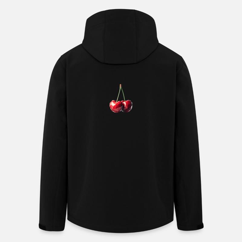 Kirschen im Polygon-Stil - Recycelte Männer Softshell-Jacke von Stanley/Stella - Schwarz