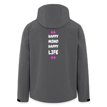 Happy Mind, Happy Life - Men’s Recycled Softshell Jacket by Stanley/Stella - black - Back - AI Model Male 185 light (185cm)