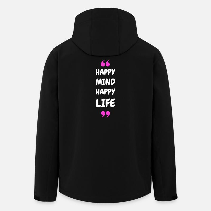 Happy Mind, Happy Life - Men’s Recycled Softshell Jacket by Stanley/Stella - black
