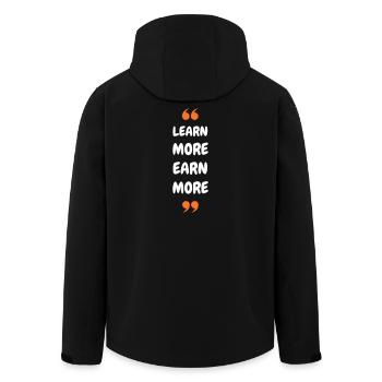 Learn More Earn More - Men’s Recycled Softshell Jacket by Stanley/Stella - black - Back - AI Model Male 185 light (185cm)