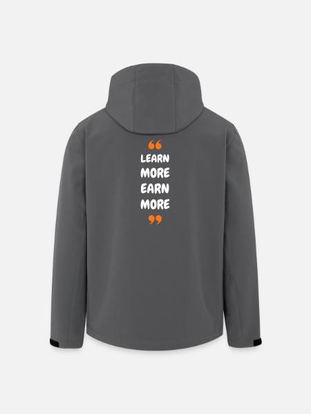 Learn More Earn More - Men’s Recycled Softshell Jacket by Stanley/Stella - black