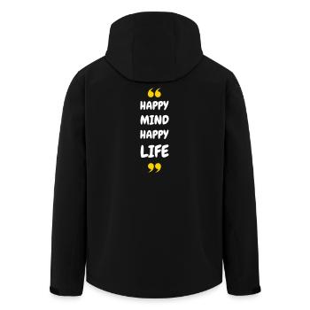 Happy Mind, Happy Life - Men’s Recycled Softshell Jacket by Stanley/Stella - black - Back - AI Model Male 185 light (185cm)