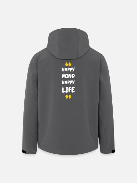 Happy Mind, Happy Life - Men’s Recycled Softshell Jacket by Stanley/Stella - black