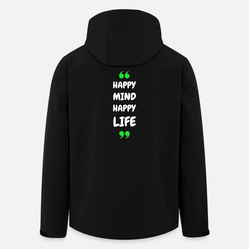 Happy Mind, Happy Life - Men’s Recycled Softshell Jacket by Stanley/Stella - black