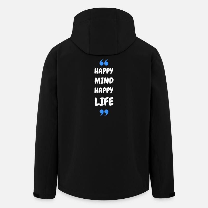 Happy Mind, Happy Life - Men’s Recycled Softshell Jacket by Stanley/Stella - black