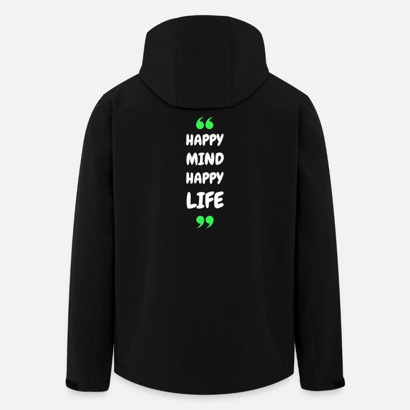 Un heureux, une vie heureuse - Veste softshell homme en polyester recyclé Stanley/Stella - noir