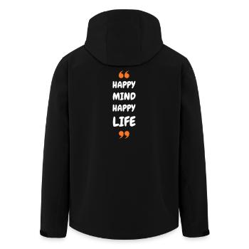 Happy Mind, Happy Life - Men’s Recycled Softshell Jacket by Stanley/Stella - black - Back - AI Model Male 185 light (185cm)