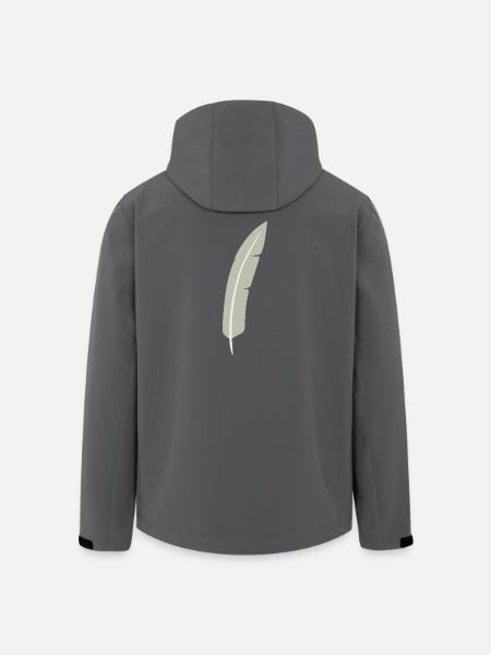 Feather Arc Minimalist Print - Men’s Recycled Softshell Jacket by Stanley/Stella - black