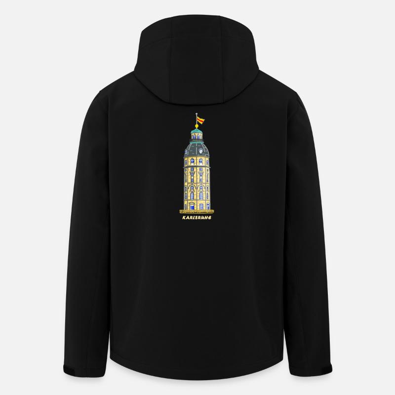 Karlsruhe, historischer Schlossturm - Recycelte Männer Softshell-Jacke von Stanley/Stella - Schwarz