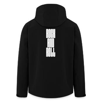 Rock'n'Roll Bold Typografie - Recycelte Männer Softshell-Jacke von Stanley/Stella - Schwarz - Hinten - AI Model Male 185 light (185cm)