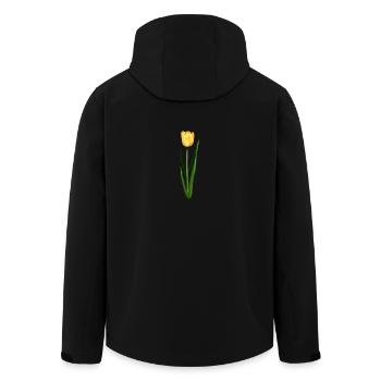 Gelbe Tulpe - Recycelte Männer Softshell-Jacke von Stanley/Stella - Schwarz - Hinten - AI Model Male 185 light (185cm)