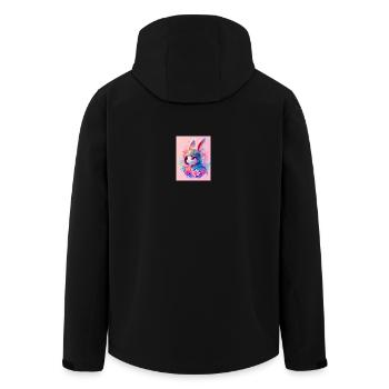 Rabbit in Digital Style - Men’s Recycled Softshell Jacket by Stanley/Stella - black - Back - AI Model Male 185 light (185cm)