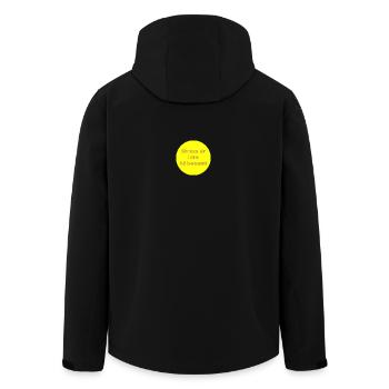 Le stress n’est pas sain (Cercle jaune) - Veste softshell homme en polyester recyclé Stanley/Stella - noir - Dos - AI Model Male 185 light (185cm)