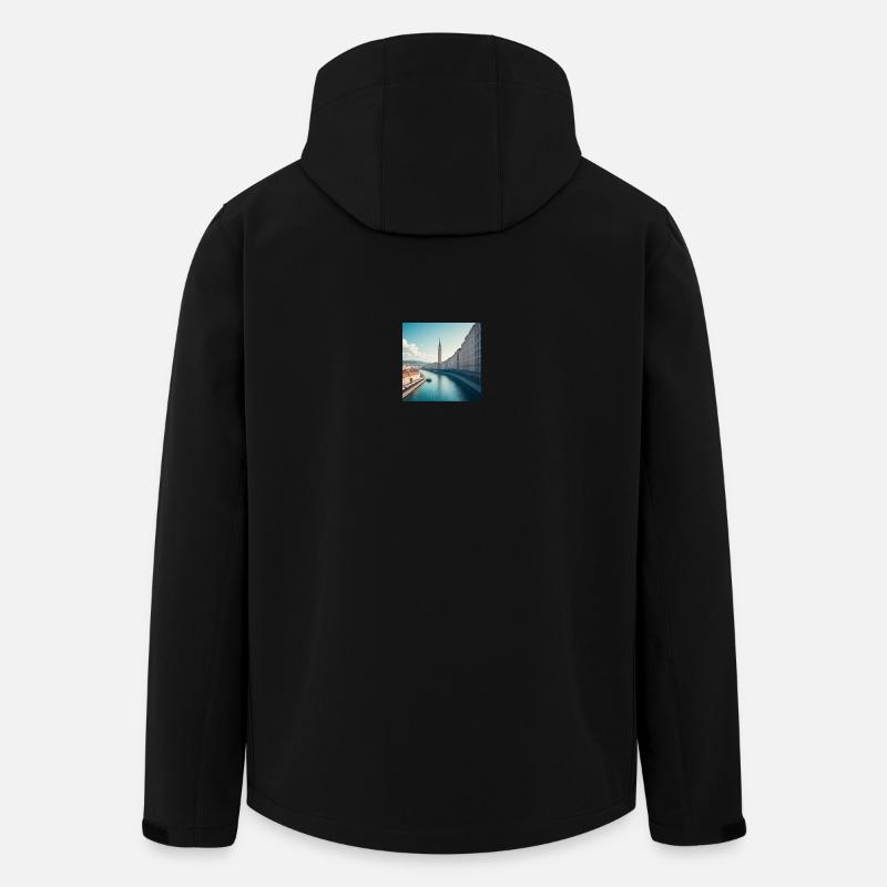 Clock Tower and European Urban Canal - Men’s Recycled Softshell Jacket by Stanley/Stella - black