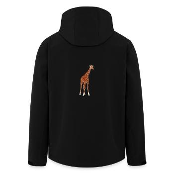 Giraffe - Recycelte Männer Softshell-Jacke von Stanley/Stella - Schwarz - Hinten - AI Model Male 185 light (185cm)
