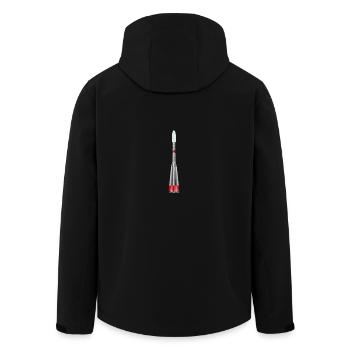 Soyuz rocket - Men’s Recycled Softshell Jacket by Stanley/Stella - black - Back - AI Model Male 185 light (185cm)