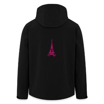 Pink Eiffel Tower - Men’s Recycled Softshell Jacket by Stanley/Stella - black - Back - AI Model Male 185 light (185cm)