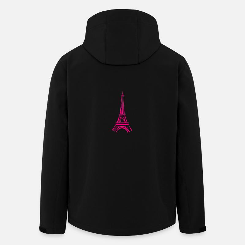 Pink Eiffel Tower - Men’s Recycled Softshell Jacket by Stanley/Stella - black