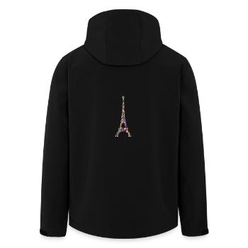 Arc-en-ciel de la Tour Eiffel - Veste softshell homme en polyester recyclé Stanley/Stella - noir - Dos - AI Model Male 185 light (185cm)