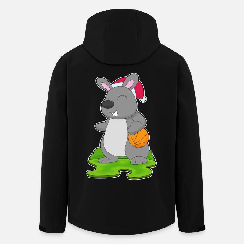 Basket-ball de Noël Bunny - Veste softshell homme en polyester recyclé Stanley/Stella - noir