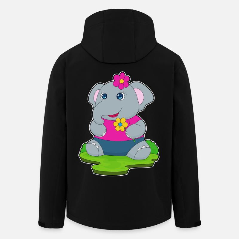 Elefant Blumen - Recycelte Männer Softshell-Jacke von Stanley/Stella - Schwarz