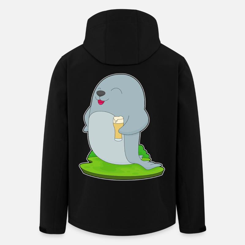 Seehund Bier - Recycelte Männer Softshell-Jacke von Stanley/Stella - Schwarz