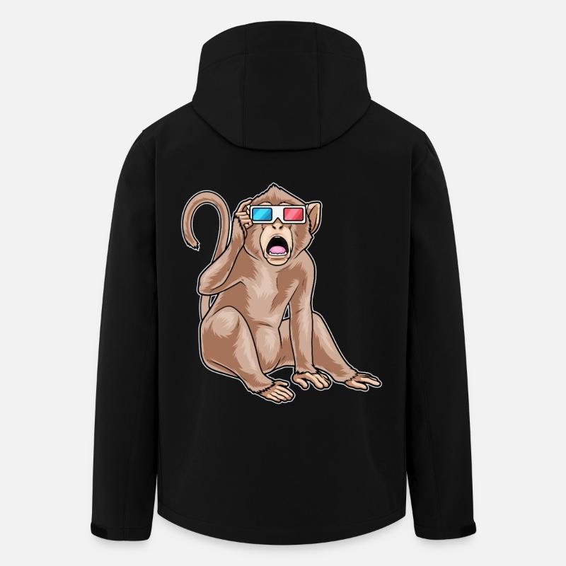 Monkey Glasses - Men’s Recycled Softshell Jacket by Stanley/Stella - black