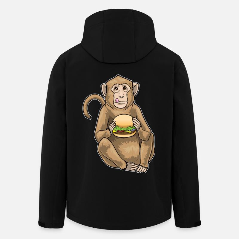Affe Cheeseburger - Recycelte Männer Softshell-Jacke von Stanley/Stella - Schwarz
