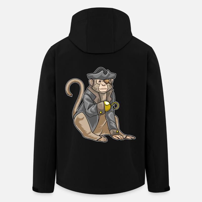 Monkey Pirate Hook Hand - Men’s Recycled Softshell Jacket by Stanley/Stella - black