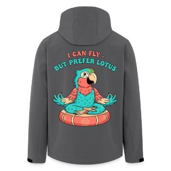 I can fly, but prefer lotus - Men’s Recycled Softshell Jacket by Stanley/Stella - black - Back - AI Model Male 185 light (185cm)
