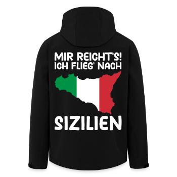 Mir reichts ich flieg nach Sizilien Urlaub Italien - Recycelte Männer Softshell-Jacke von Stanley/Stella - Schwarz - Hinten - AI Model Male 185 light (185cm)