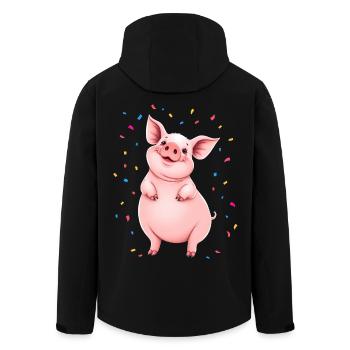 Confetti Carnival New Year's Eve Birthday Party Sow - Men’s Recycled Softshell Jacket by Stanley/Stella - black - Back - AI Model Male 185 light (185cm)