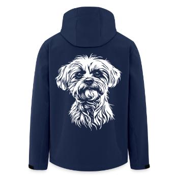 Portrait bichonnais Chien Chien maltais Malti - Veste softshell homme en polyester recyclé Stanley/Stella - marine - Dos - AI Model Male 185 light (185cm)