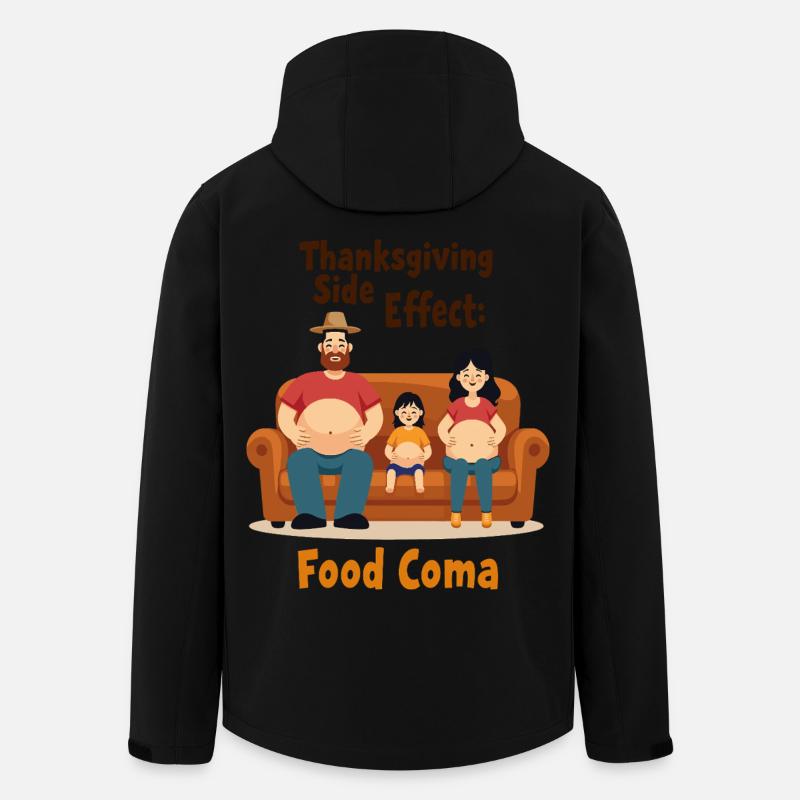 Coma alimentaire de Thanksgiving - Veste softshell homme en polyester recyclé Stanley/Stella - noir