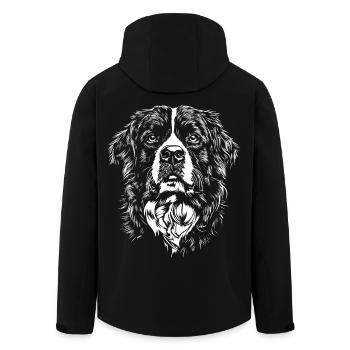Bernese Mountain Dog Portrait Dog Dog - Men’s Recycled Softshell Jacket by Stanley/Stella - black - Back - AI Model Male 185 light (185cm)